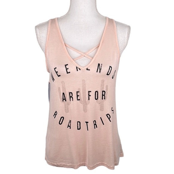 About a Girl Pink & Gray Floral V-Neck High Low Tank Top Size Medium New! - Picture 1 of 6